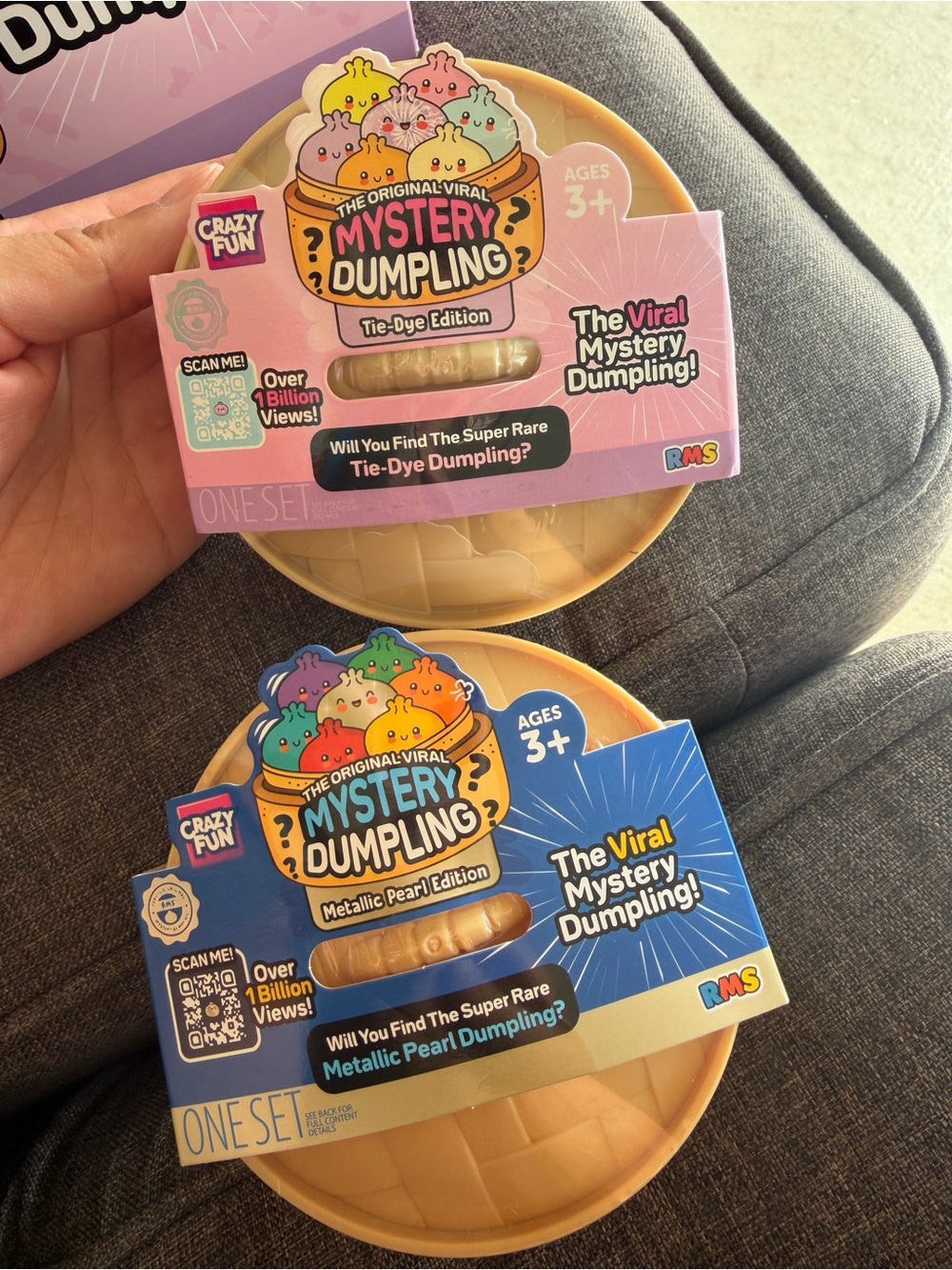 2 RMS Viral Mystery Dumpling Kids Toy - Tie-Dye & Metallic Pearl (Set)
